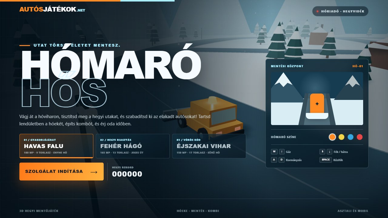 Hómaró Hős online autós játék borító